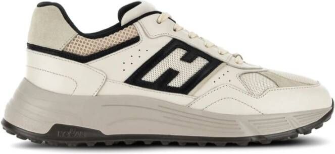 Hogan Suède Sneakers Beige Zwart Grijs Beige Heren