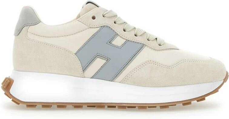 Hogan Suède Trainers Room Suiker Retro Stijl Beige Dames