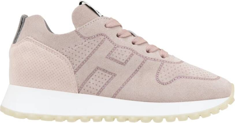 Hogan Suède vetersneakers met glitterdetails Pink Dames