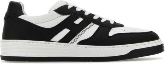 Hogan Tweekleurige leren sneakers Black Heren