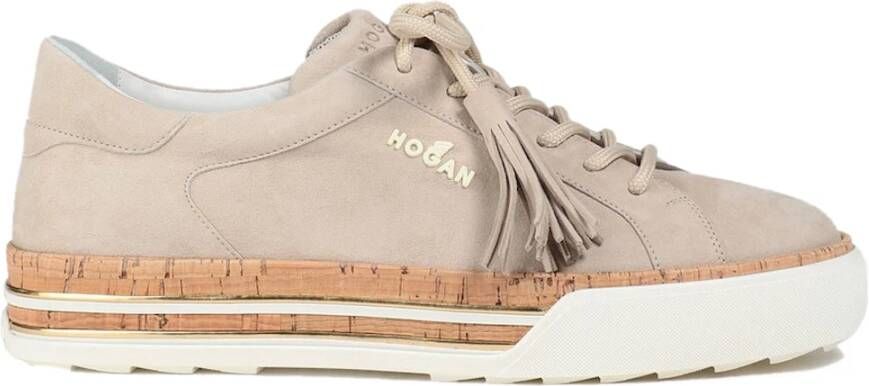 Hogan Verhoog je sneaker game met deze Logo Platform Sneakers Beige Dames