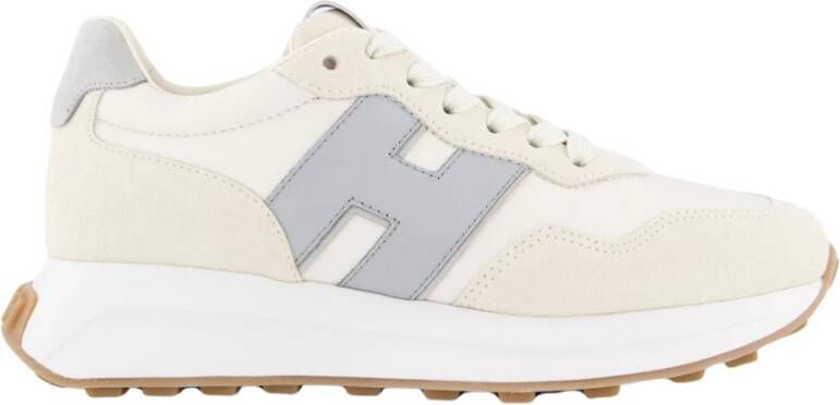 HOGAN Lage Sneakers Dames H641 Allacciato Maat: 37 Materiaal: Leer Kleur: Beige