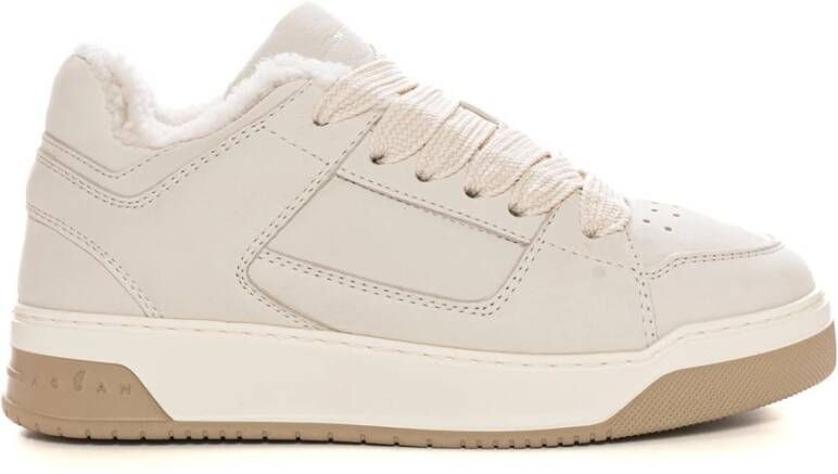 Hogan Vetersneakers met Imitatiebont Beige Dames