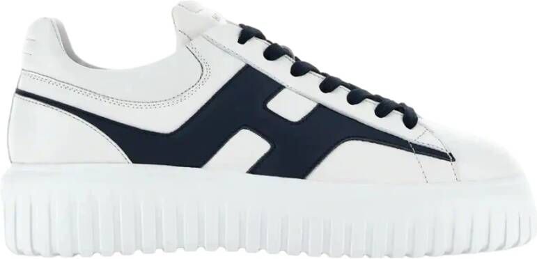 Hogan Wit en blauw leren sneakers White Heren