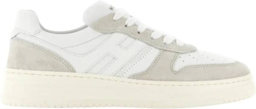 Hogan Sneakers van glad leer met suède inzetstukken White Heren