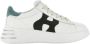 Hogan Witte blauwe en groene leren sneakers White Dames - Thumbnail 1