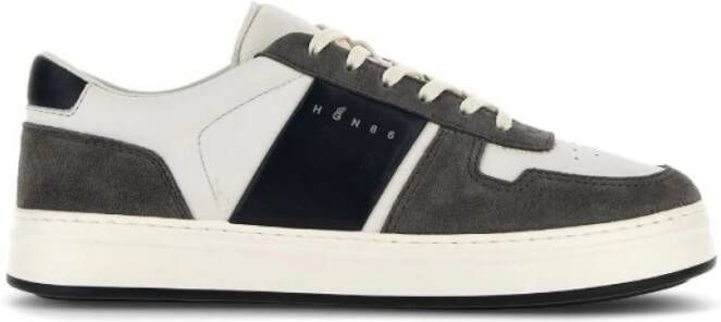 Hogan Witte Grijze Sneaker met Marineblauwe Band Multicolor Heren