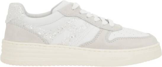 Hogan Witte lage sneakers met glitter White Dames