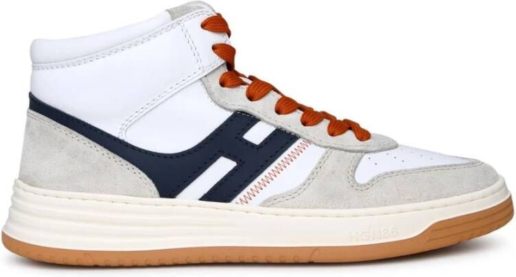 Hogan Witte Leren High Top Sneakers Multicolor Heren