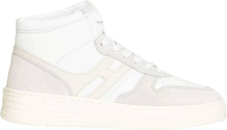 Hogan Witte Leren High Top Sneakers White Dames