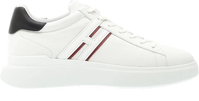 Hogan Witte Leren Sneakers Blauw Rode Accenten White Heren