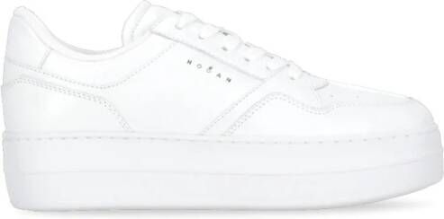 Hogan Witte Leren Sneakers met Ademende Details White Dames