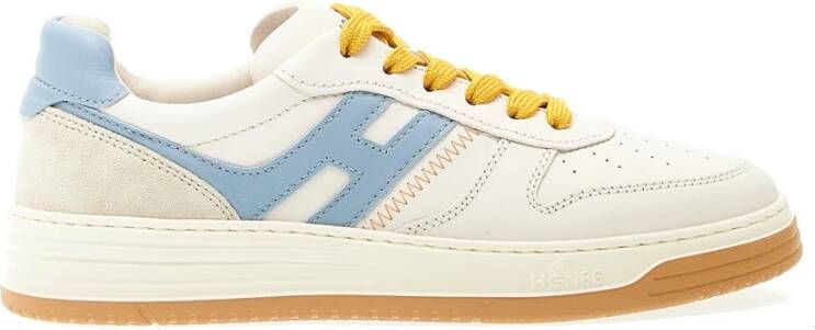 Hogan Witte Leren Sneakers met Blauwe Accents Multicolor Heren