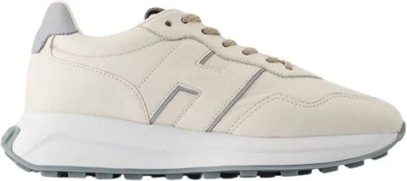 Hogan Witte Leren Sneakers met Bovenste Veters White Dames