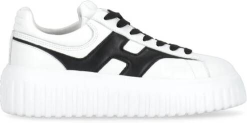 Hogan Witte Leren Sneakers met Contrasterende H White Dames