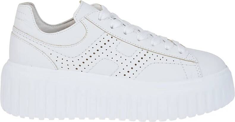 Hogan Witte leren sneakers met geheugenschuim White Dames