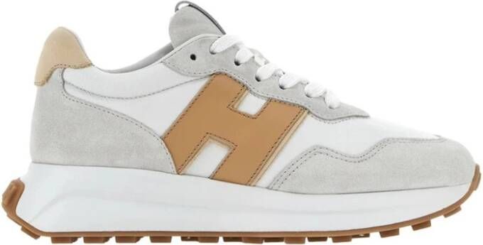 Hogan Witte leren sneakers met geheugenschuim White Dames