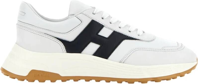 Hogan Witte Leren Sneakers met H-Detail White Heren