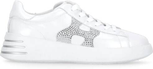 Hogan Witte Leren Sneakers met Lurex Details White Dames