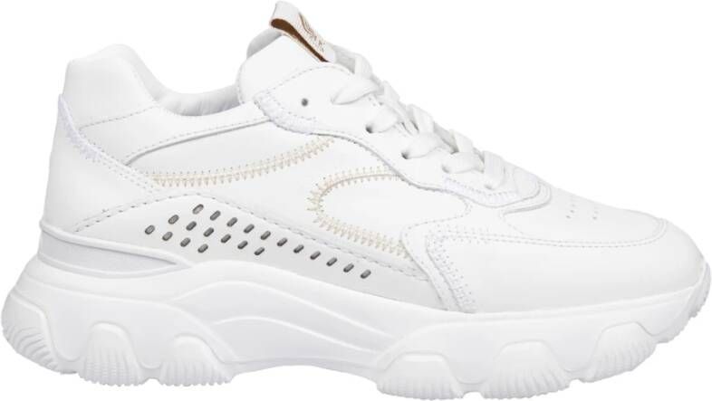 Hogan Witte Leren Sneakers met Memory Foam White Dames