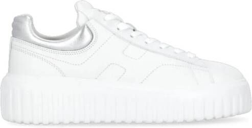 Hogan Witte Leren Sneakers met Metalen Detail White Dames