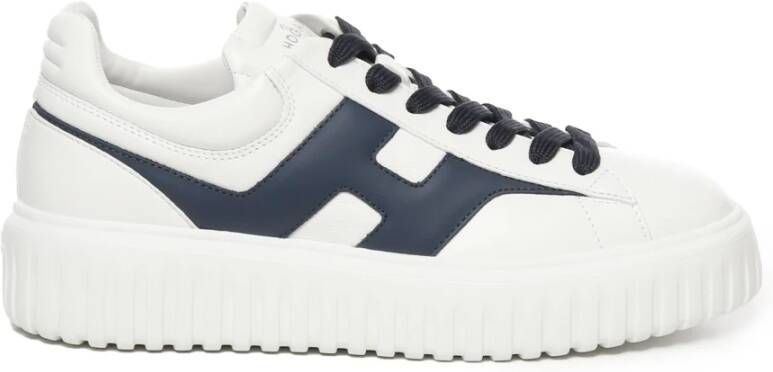 Hogan Witte Leren Sneakers met Side-H Detail White Heren