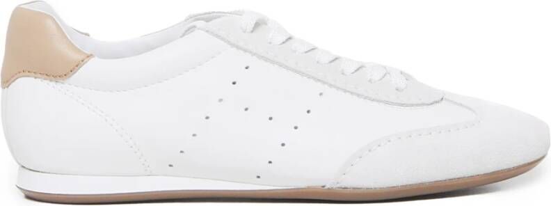 Hogan Witte Leren Sneakers met Stud Detail White Dames