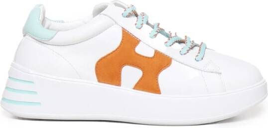 Hogan Witte Leren Sneakers met Suède Detail White Dames