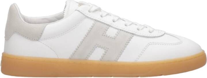 Hogan Witte Leren Sneakers met Suède Details White Dames