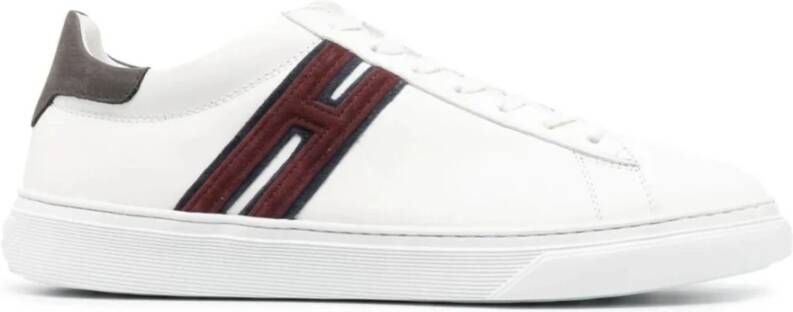 Hogan Witte leren sneakers met suède details White Heren