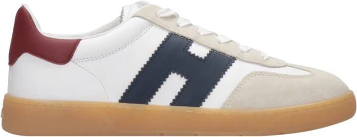 Hogan Witte Leren Sneakers met Suède Details White Heren