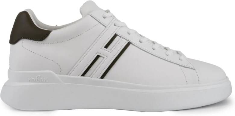 Hogan Witte leren sneakers met suède details White Heren