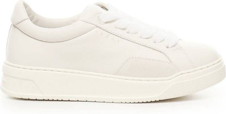 Hogan Witte Leren Sneakers met Suède Details White Heren