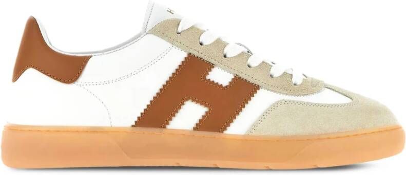 Hogan Witte Leren Sneakers met Suède Inzetstukken Multicolor Heren