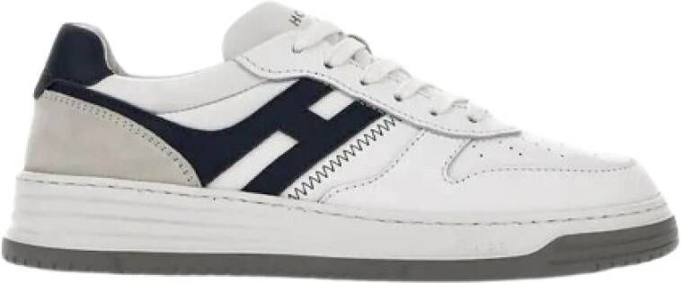 Hogan Witte Leren Sneakers Retrostijl White Heren