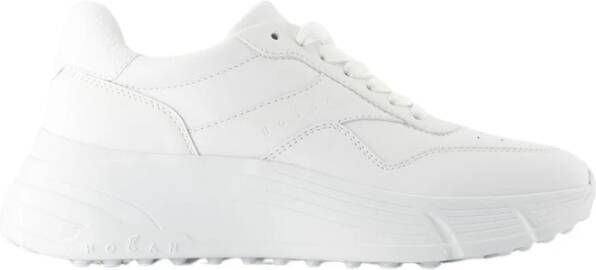 Hogan Witte Leren Sneakers Ronde Neus White Dames