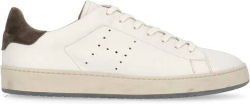 Hogan Witte Leren Sneakers Ronde Neus White Heren