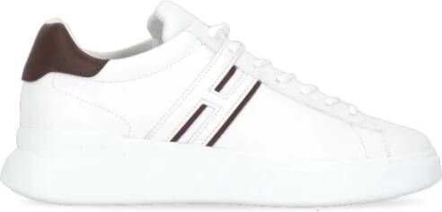 Hogan Witte Leren Sneakers Ronde Neus White Heren