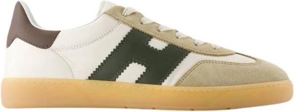 Hogan Witte Leren Sneakers Ronde Neus White Heren