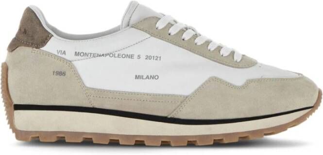 Hogan Witte Leren Sneakers Tonal Stiksels White Heren