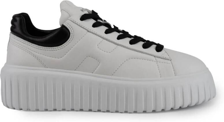 Hogan Witte Leren Veterschoenen White Dames