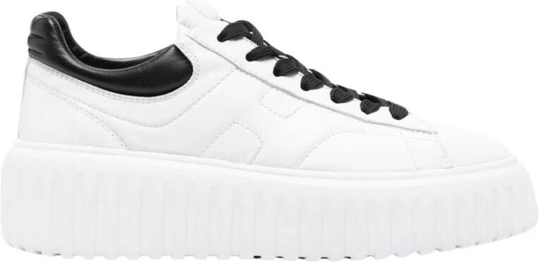 Hogan Witte Logo-Geborduurde Lage Sneakers White Dames