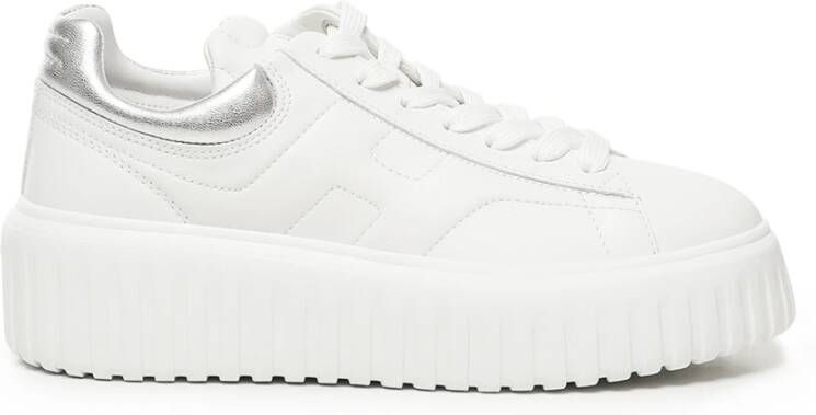 Hogan Witte Metallic Leren Sneakers White Dames