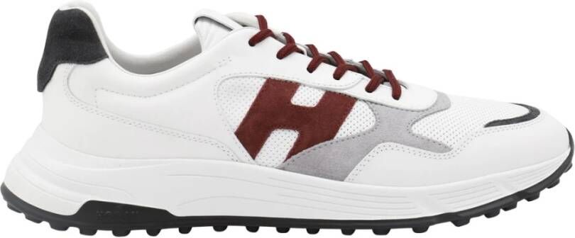 Hogan Witte ronde neus sneakers met logo White Heren