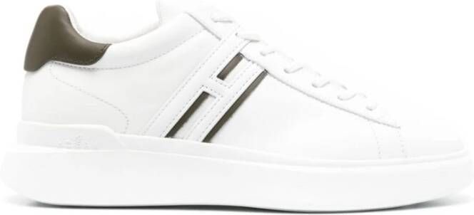 Hogan Witte Sneakers met Groene Accenten White Heren