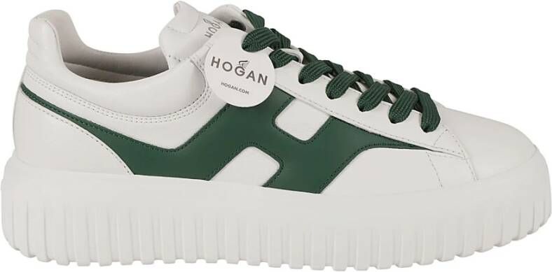 Hogan Witte Sneakers met H-Stripes White Heren