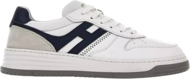 Hogan Witte sneakers met marineblauw detail White Heren