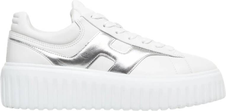 Hogan Witte Sneakers met Plateauzool White Dames