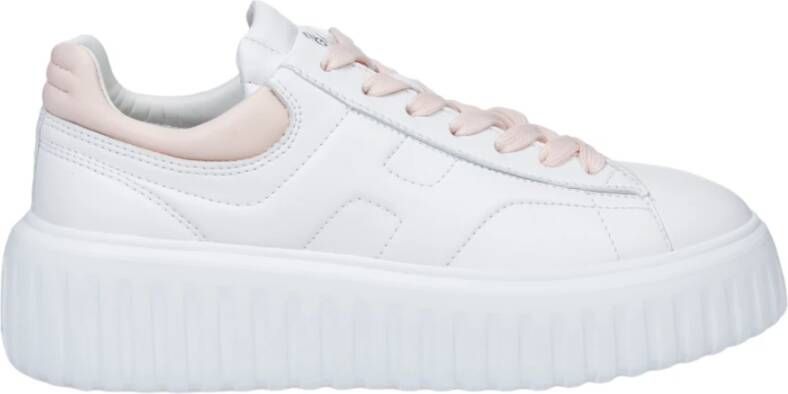 Hogan Witte Sneakers met Roze Details White Dames