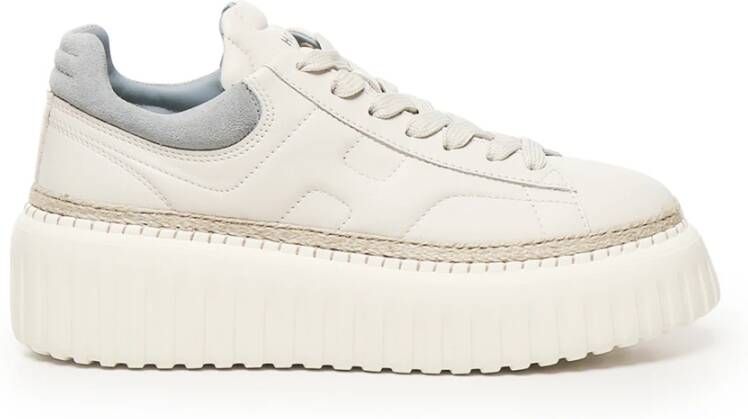 Hogan Witte Sneakers met Suède Inzetstukken White Dames